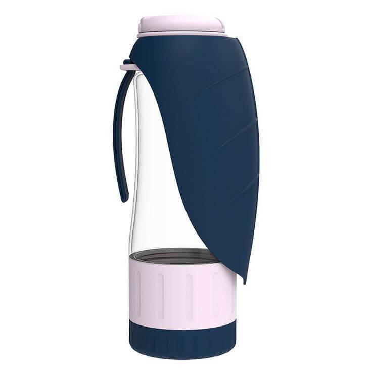 2-in-1 portable dog water bottle and food dispenser with a leak-proof design, ideal for travel, hiking, and outdoor adventures with your pet-LUMINA