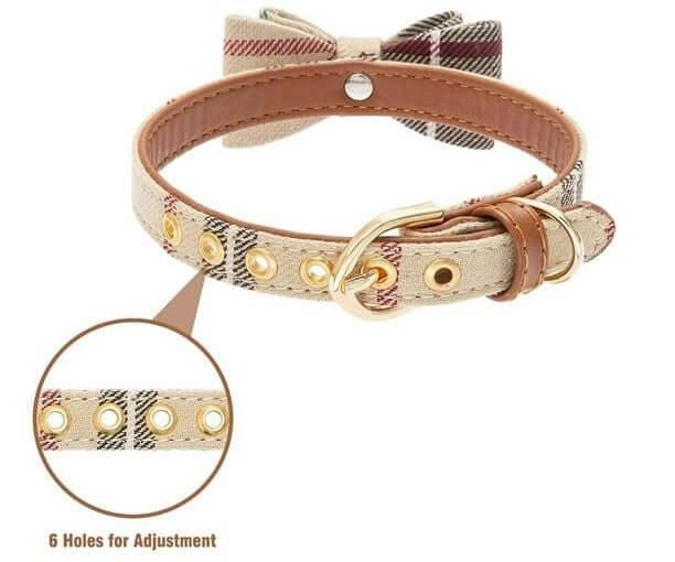 Classic Dog Collar and Leash Set - Adjustable dog collar with matching lead and bow tie, stylish and durable dog leash, perfect dog accessories for safe travel, ideal dog collars for all sizes.-LUMINA