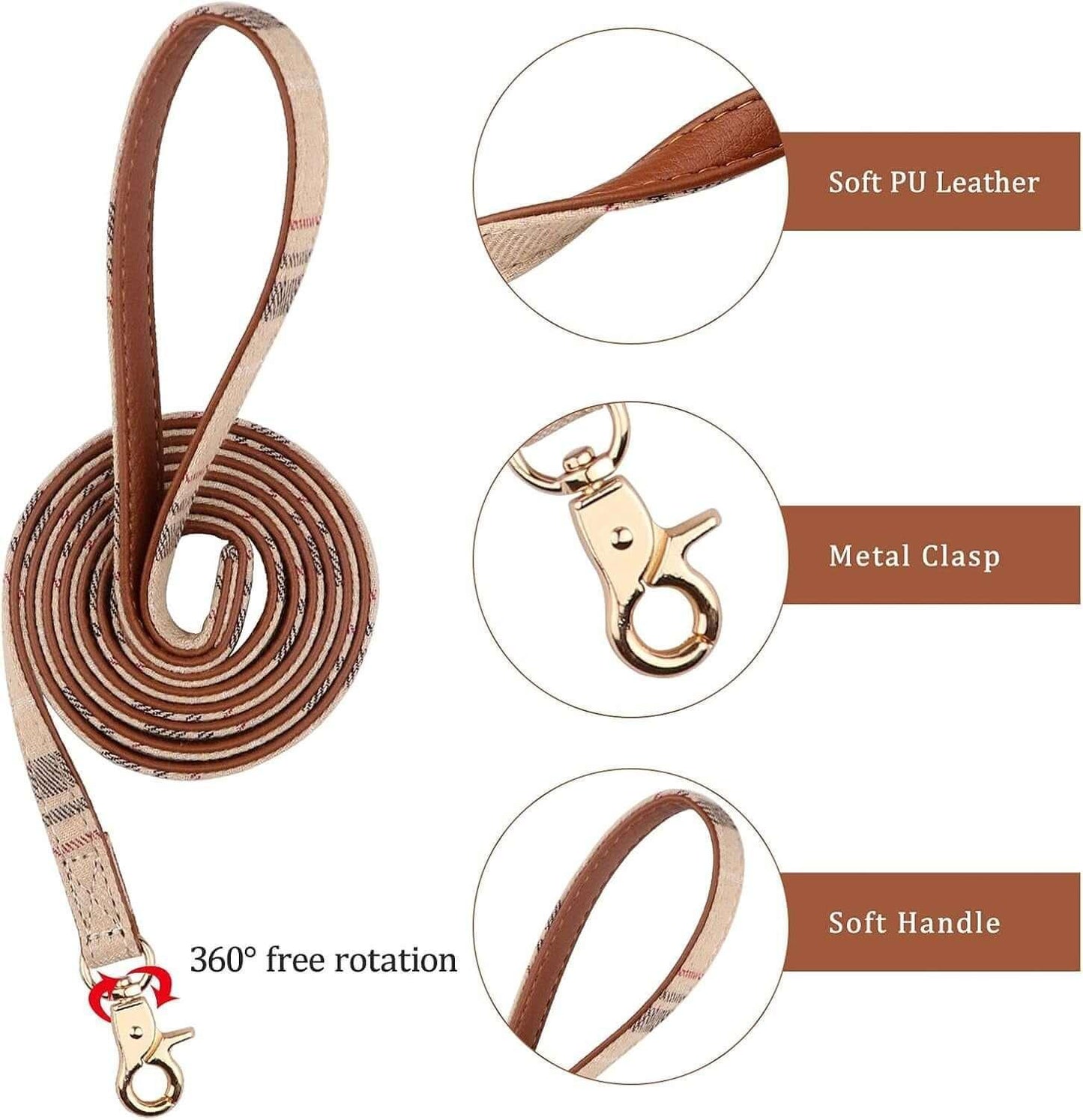 Classic Dog Collar and Leash Set - Adjustable dog collar with matching lead and bow tie, stylish and durable dog leash, perfect dog accessories for safe travel, ideal dog collars for all sizes.-LUMINA