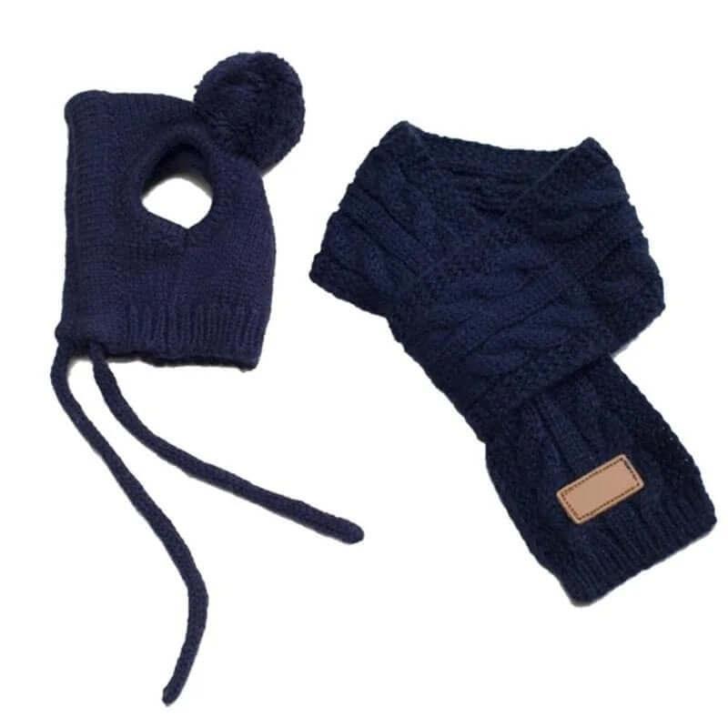 Adjustable pet hat and scarf for keeping dogs and cats warm in winter- LUMINA