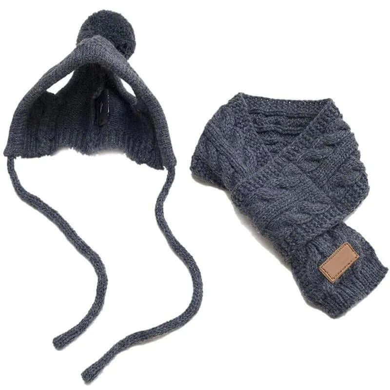 Adjustable pet hat and scarf for keeping dogs and cats warm in winter- LUMINA