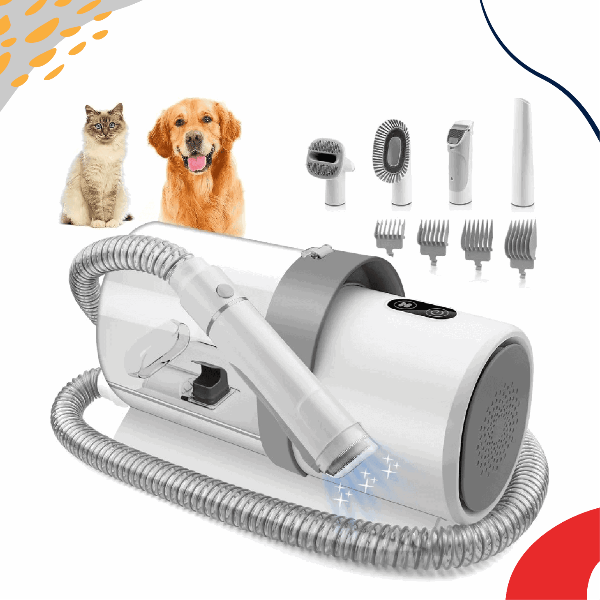 Pet grooming vacuum cleaner kit designed for effective pet hair removal and deshedding. Includes silent grooming tools for pet hygiene and cleaning. Perfect for maintaining pet grooming and care essentials with easy-to-use pet hair vacuum. Ideal for pet owners seeking efficient pet grooming and cleaning supplies.- LUMINA