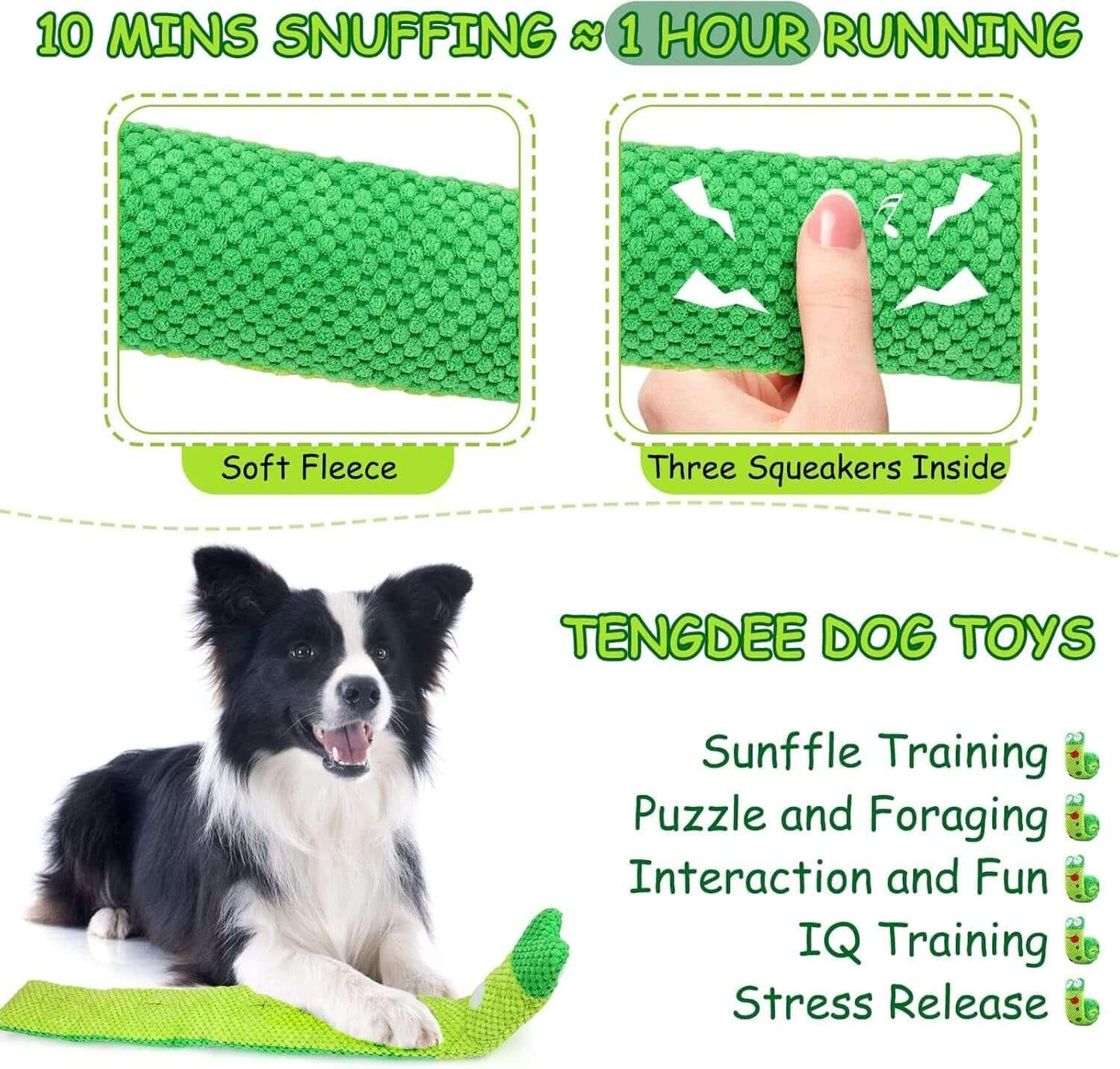 Plush interactive dog snuffle puzzle toy with hidden treat compartments, foldable design, and sound elements for mental stimulation and slow feeding-LUMINA