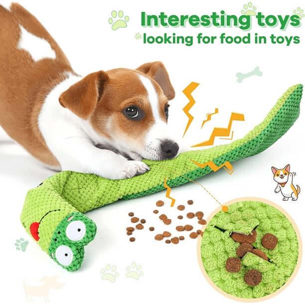 Plush interactive dog snuffle puzzle toy with hidden treat compartments, foldable design, and sound elements for mental stimulation and slow feeding-LUMINA