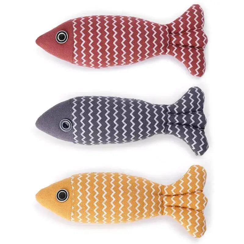 Soft, plush fish-shaped cat toy infused with catnip, designed for interactive play, pouncing, and engaging your cat’s natural hunting instincts-LUMINA