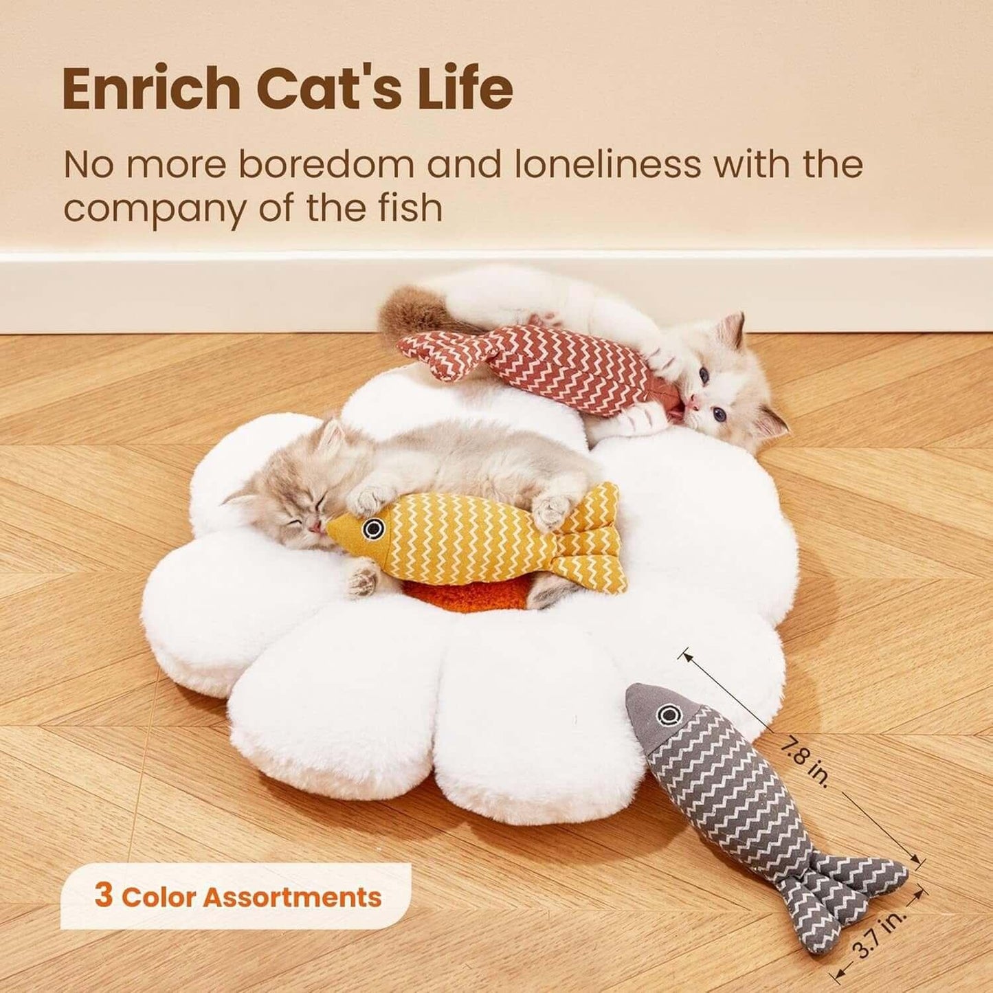 Soft, plush fish-shaped cat toy infused with catnip, designed for interactive play, pouncing, and engaging your cat’s natural hunting instincts-LUMINA