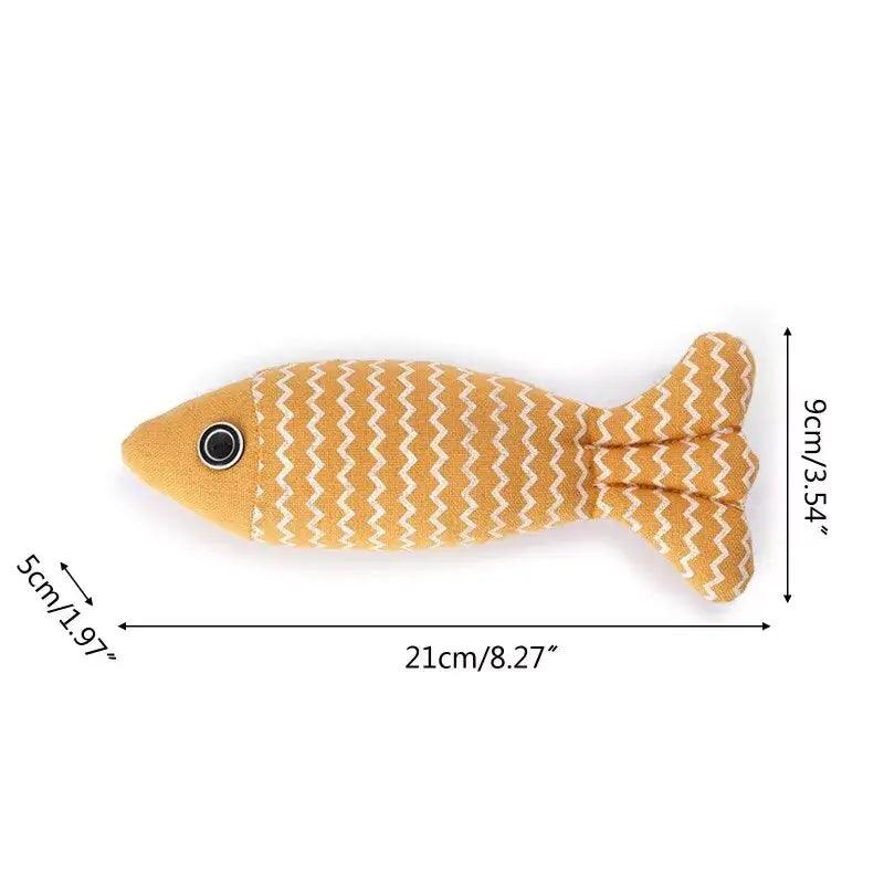 Soft, plush fish-shaped cat toy infused with catnip, designed for interactive play, pouncing, and engaging your cat’s natural hunting instincts-LUMINA