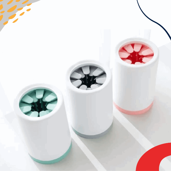 "Portable Paw Washer designed for mess-free and easy pet paw cleaning. Travel-friendly with silicone bristles for effective pet hygiene. Essential pet cleaning supplies - LUMINA