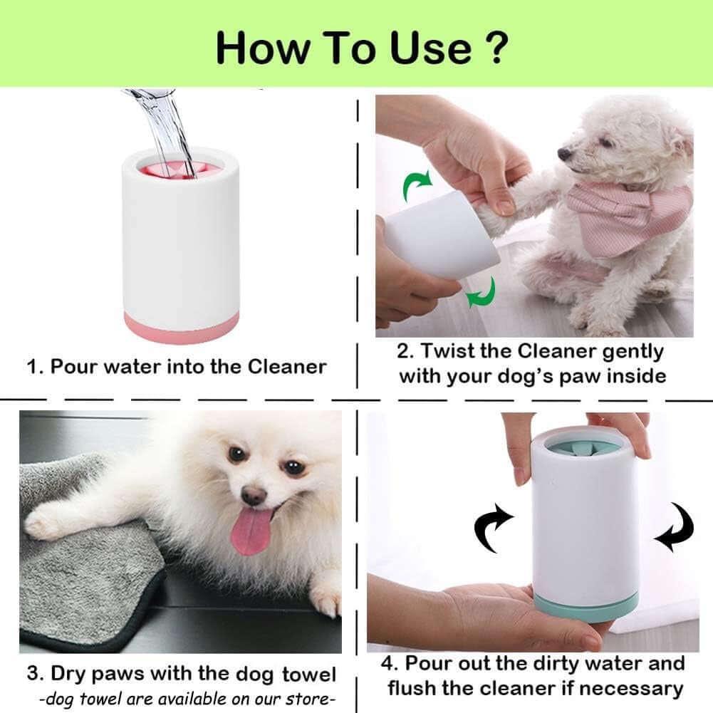 "Portable Paw Washer designed for mess-free and easy pet paw cleaning. Travel-friendly with silicone bristles for effective pet hygiene. Essential pet cleaning supplies - LUMINA