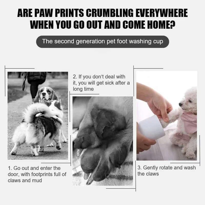"Portable Paw Washer designed for mess-free and easy pet paw cleaning. Travel-friendly with silicone bristles for effective pet hygiene. Essential pet cleaning supplies - LUMINA