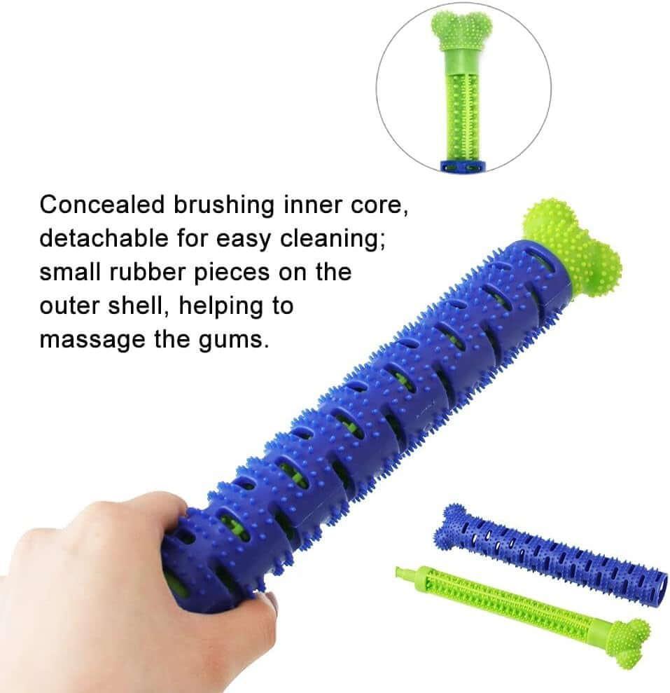 Silicone Dog Toothbrush Stick -Silicone Dog Toothbrush Toy for dental care, hygiene, and grooming of pets. Interactive chew toy designed to clean and maintain oral health for dogs. Made of durable silicone, perfect for promoting dental hygiene and providing engaging playtime- LUMINA