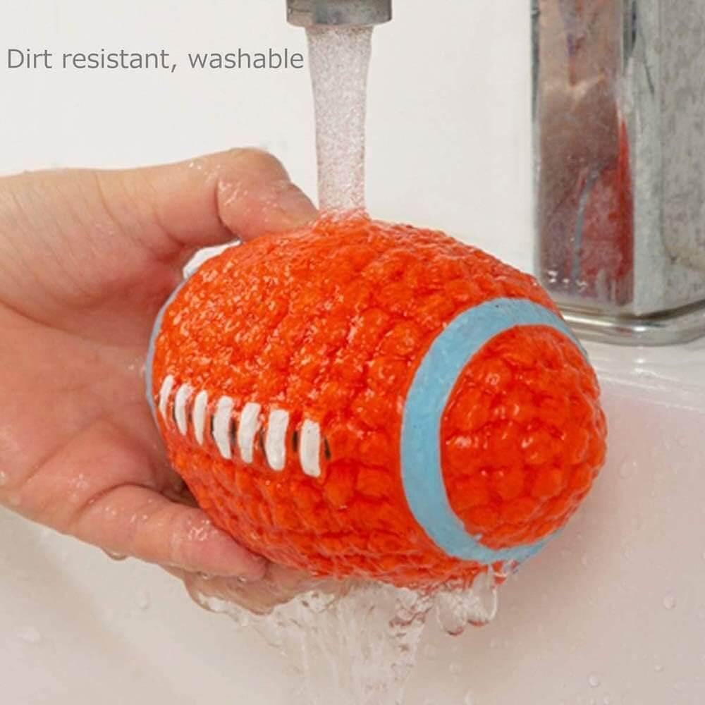 Colorful squeaky latex dog ball, durable and bouncy, perfect for small to medium dogs. Interactive chew toy for fetch, sound play, and fun bonding - LUMINA