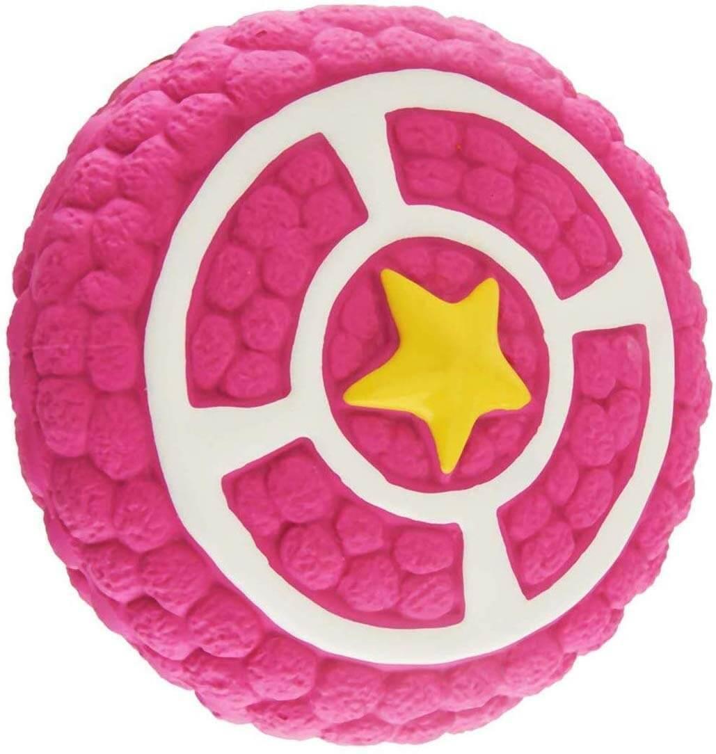 Colorful squeaky latex dog ball, durable and bouncy, perfect for small to medium dogs. Interactive chew toy for fetch, sound play, and fun bonding - LUMINA