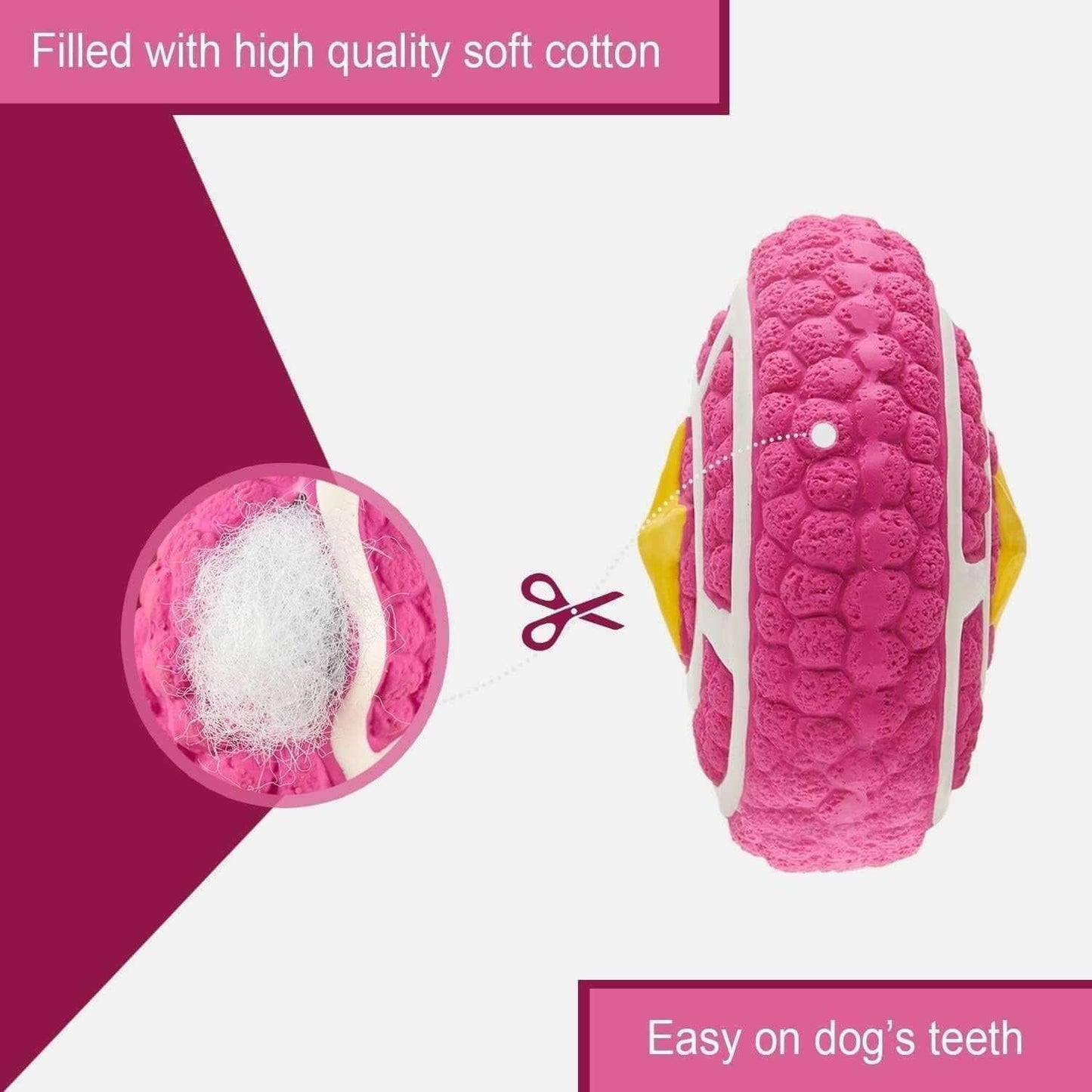 Colorful squeaky latex dog ball, durable and bouncy, perfect for small to medium dogs. Interactive chew toy for fetch, sound play, and fun bonding - LUMINA