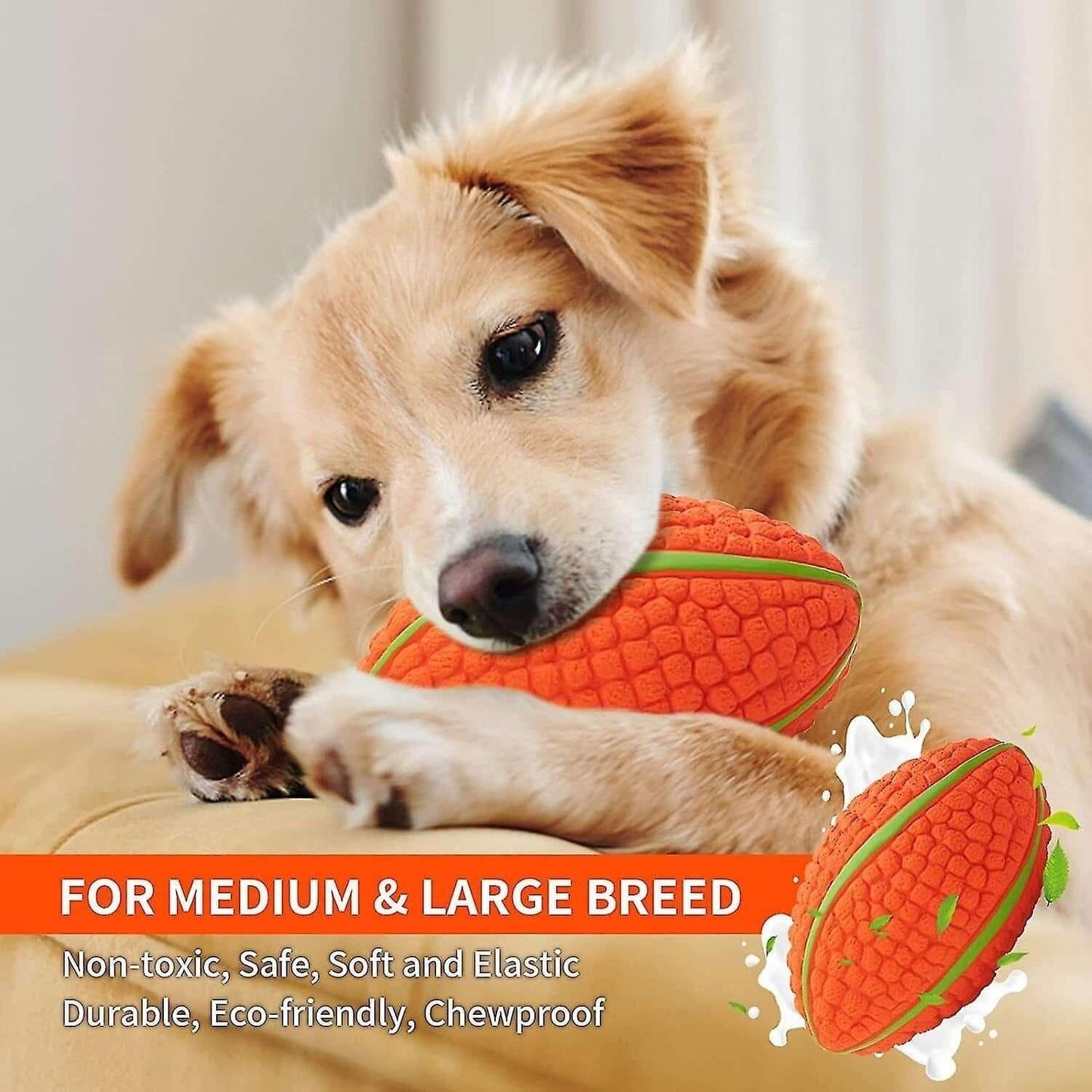 Colorful squeaky latex dog ball, durable and bouncy, perfect for small to medium dogs. Interactive chew toy for fetch, sound play, and fun bonding - LUMINA