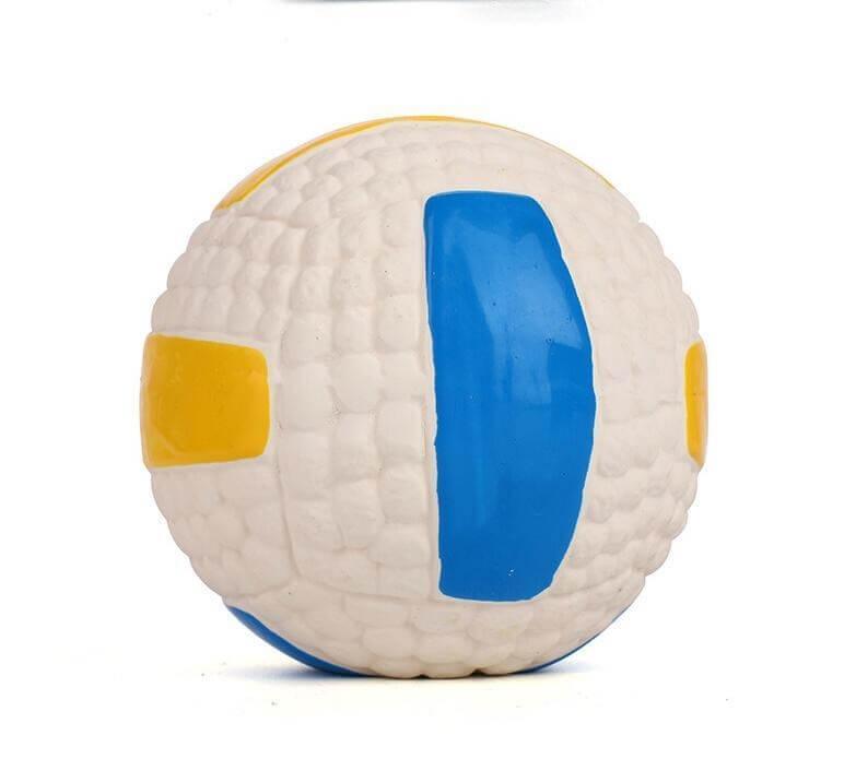 Colorful squeaky latex dog ball, durable and bouncy, perfect for small to medium dogs. Interactive chew toy for fetch, sound play, and fun bonding - LUMINA