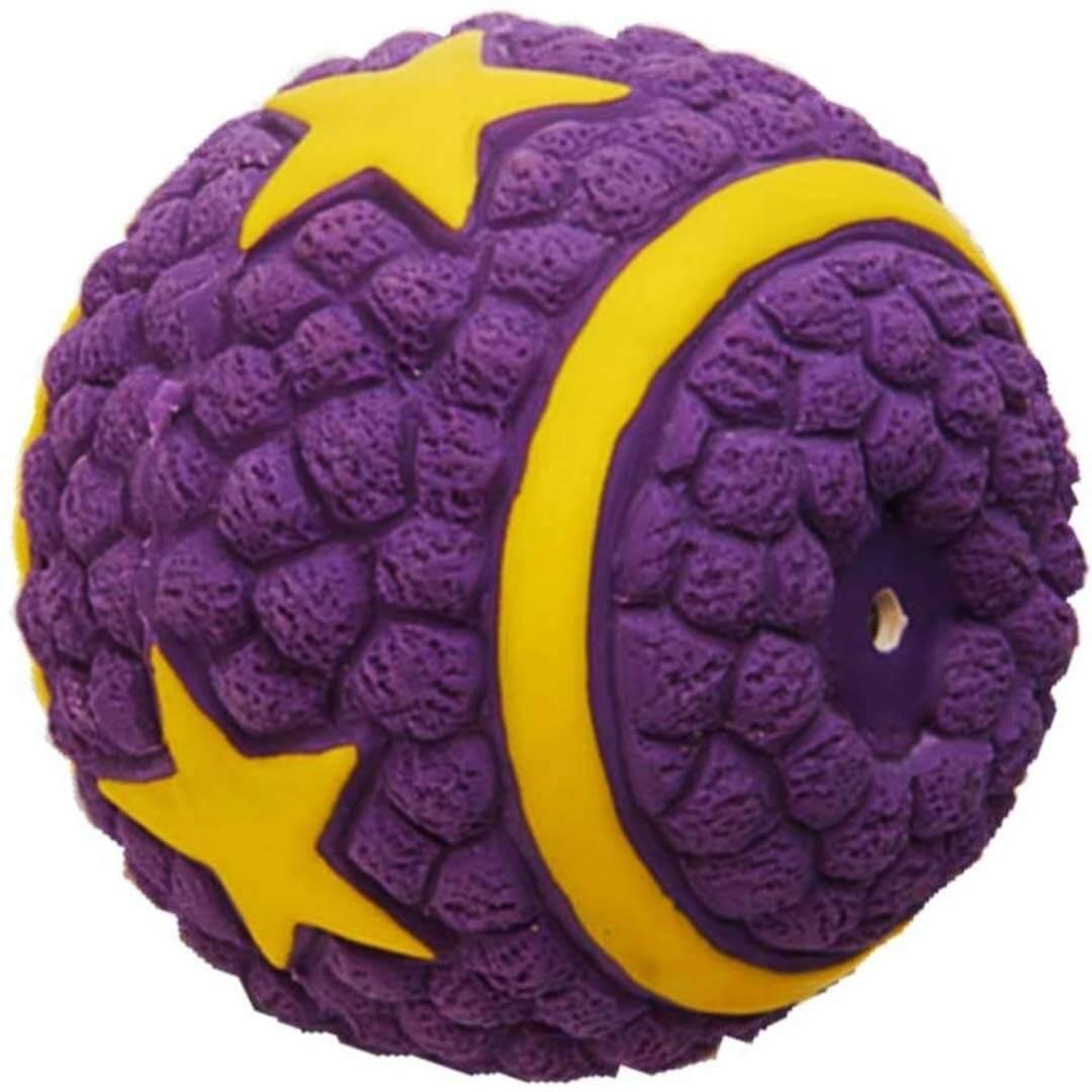 Colorful squeaky latex dog ball, durable and bouncy, perfect for small to medium dogs. Interactive chew toy for fetch, sound play, and fun bonding - LUMINA