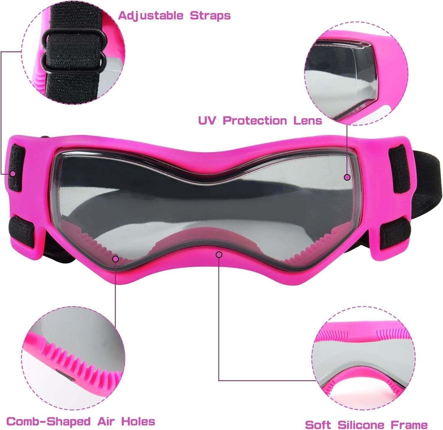 Small breed dog goggles for UV protection, stylish pet eyewear for outdoor activities, dog accessories for pet care and travel- LUMINA