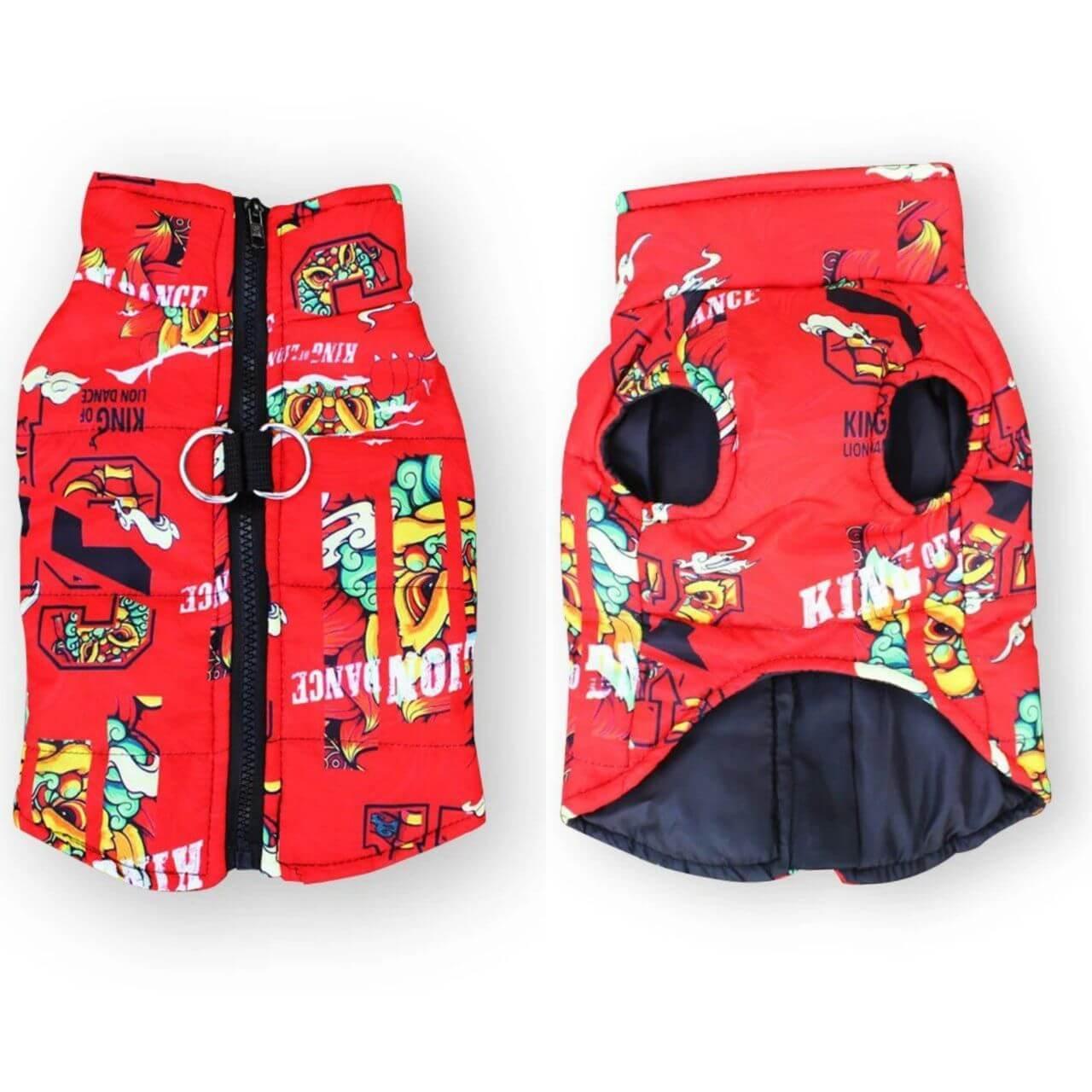 A cozy winter dog coat with waterproof and windproof material, fleece lining, and adjustable straps. Ideal for keeping dogs warm and stylish in cold weather - LUMINA