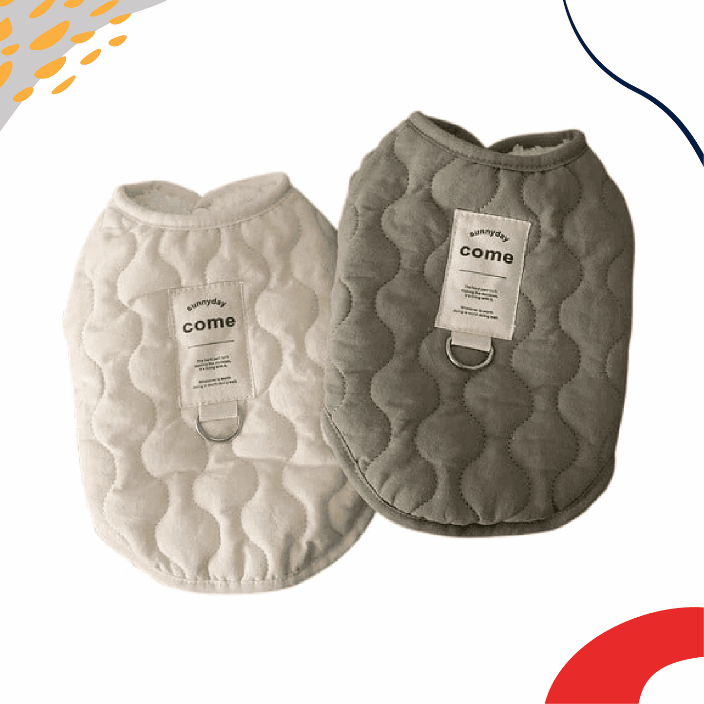 A happy dog wearing the Winter Warm Dog Vest, showcasing its warm, waterproof design and stylish fit, ideal for outdoor walks in chilly weather - LUMINA