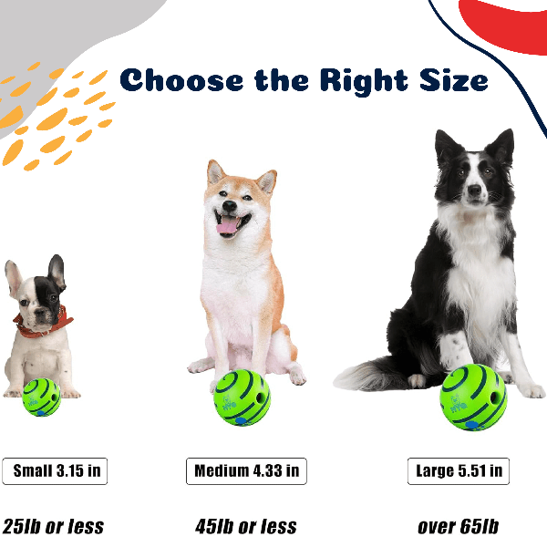 Wobble Giggle Dog Ball - Interactive Wobble Giggle Dog Ball – Squeaky pet toy for dogs, anxiety relief, playtime, and teeth grinding; perfect dog accessory and pet toy-LUMINA