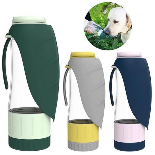 2-in-1 portable dog water bottle and food dispenser with a leak-proof design, ideal for travel, hiking, and outdoor adventures with your pet-LUMINA