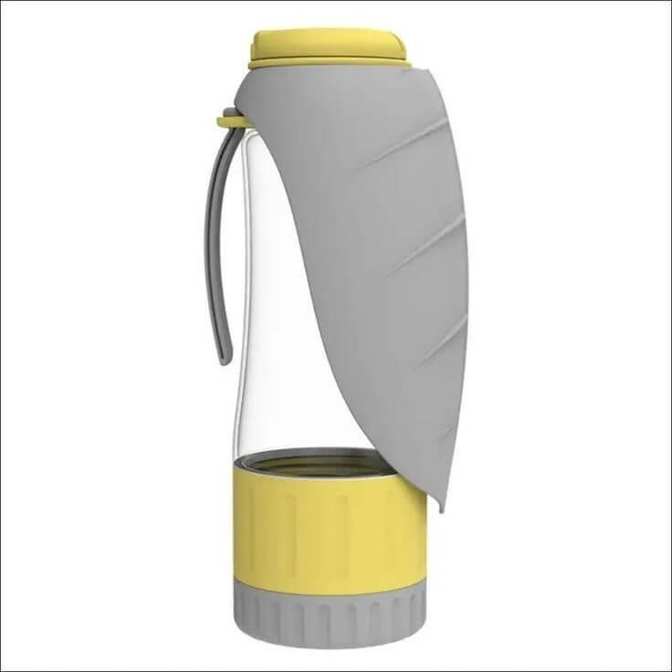 2-in-1 portable dog water bottle and food dispenser with a leak-proof design, ideal for travel, hiking, and outdoor adventures with your pet-LUMINA