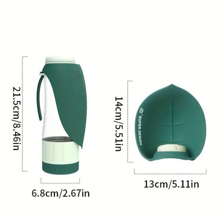 2-in-1 portable dog water bottle and food dispenser with a leak-proof design, ideal for travel, hiking, and outdoor adventures with your pet-LUMINA