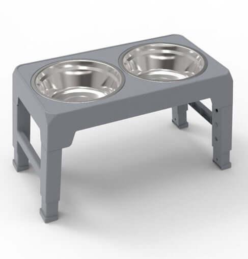 Adjustable elevated dog bowls with stainless steel, foldable stand, and anti-slip design. Perfect for dogs of all sizes for healthier, comfortable mealtimes-LUMINA