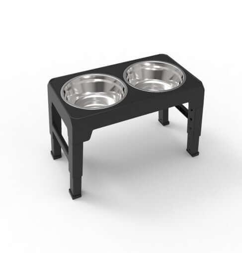 Adjustable elevated dog bowls with stainless steel, foldable stand, and anti-slip design. Perfect for dogs of all sizes for healthier, comfortable mealtimes-LUMINA