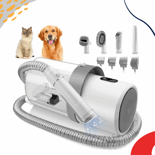 Pet grooming vacuum cleaner kit designed for effective pet hair removal and deshedding. Includes silent grooming tools for pet hygiene and cleaning. Perfect for maintaining pet grooming and care essentials with easy-to-use pet hair vacuum. Ideal for pet owners seeking efficient pet grooming and cleaning supplies.- LUMINA