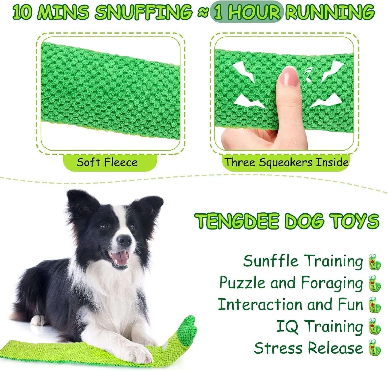 Plush interactive dog snuffle puzzle toy with hidden treat compartments, foldable design, and sound elements for mental stimulation and slow feeding-LUMINA