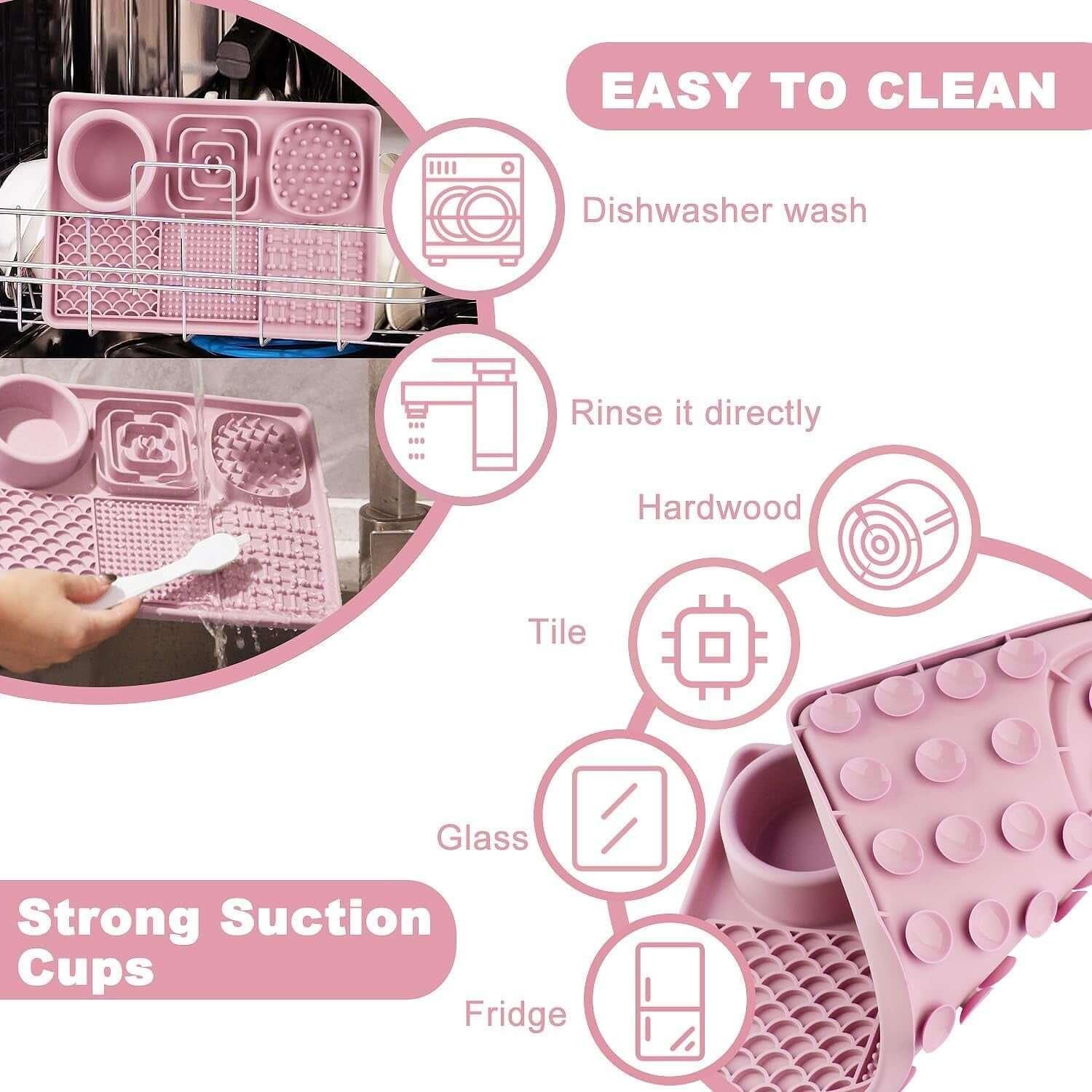 BPA-free silicone pet licking mat for dogs and cats, non-slip slow feeder mat, perfect for stress relief, grooming, and interactive feeding- LUMINA