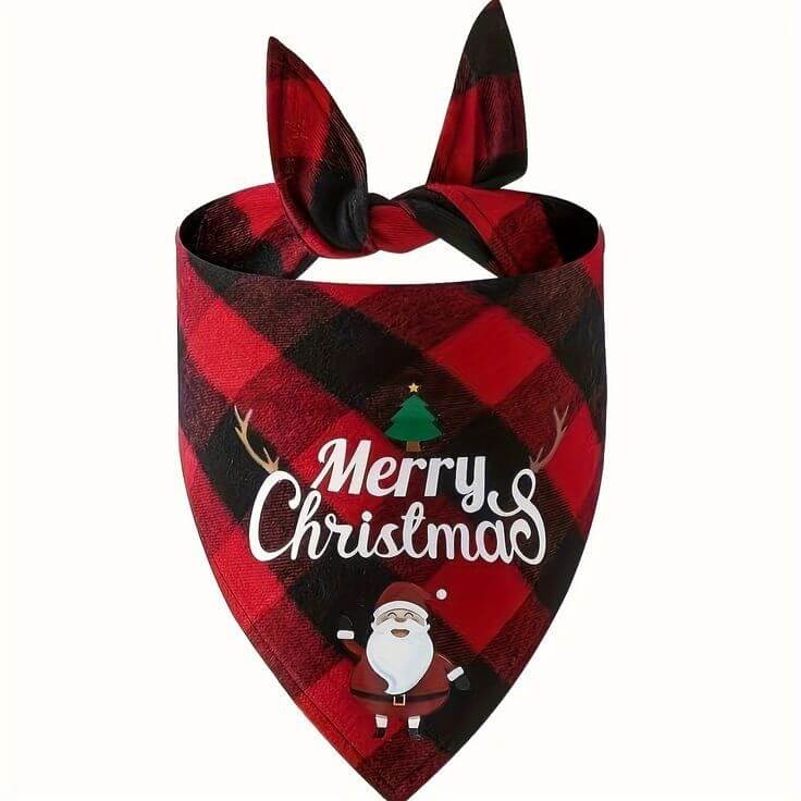 Festive Christmas Plaid Dog Bandanas - LUMINA