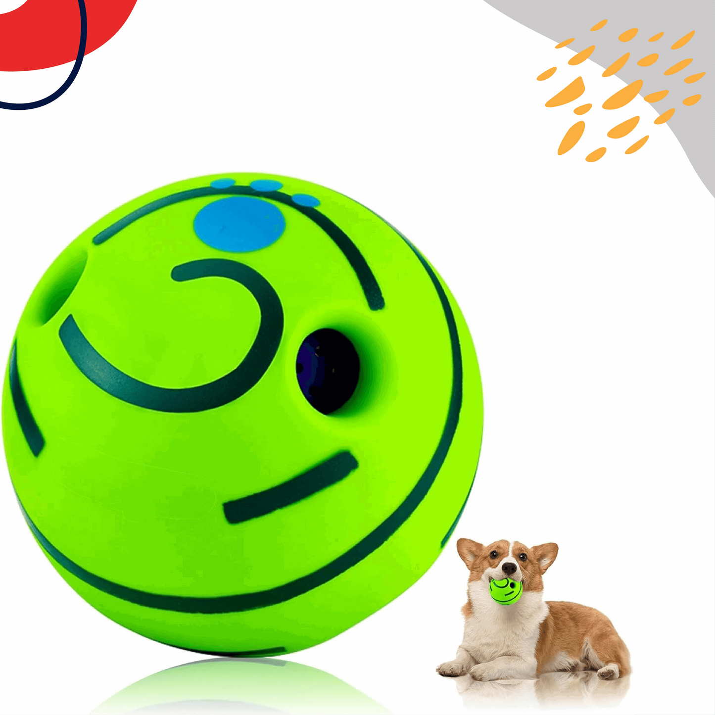 Wobble Giggle Dog Ball - Interactive Wobble Giggle Dog Ball – Squeaky pet toy for dogs, anxiety relief, playtime, and teeth grinding; perfect dog accessory and pet toy-LUMINA