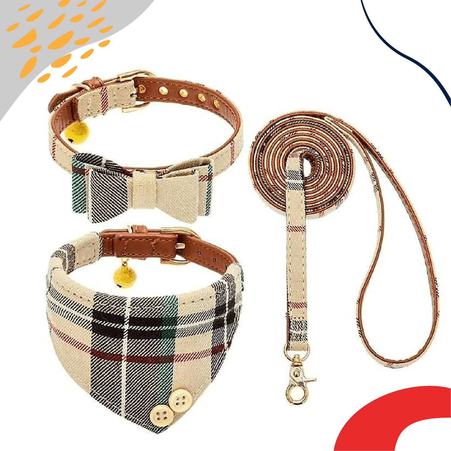 Classic Tartan Dog Collar and Leash Set - LUMINA