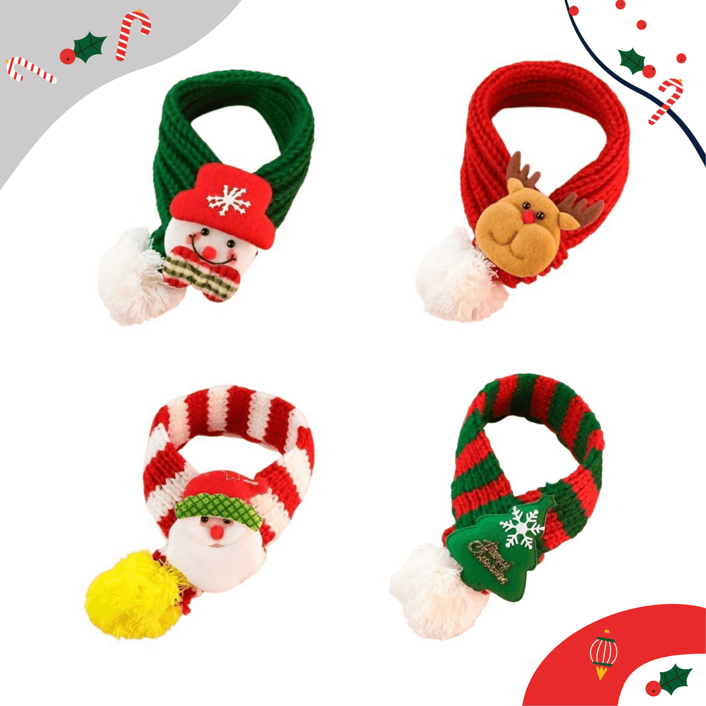 Festive Fun Dog Toy+Knitted Christmas Scarf for Pets - LUMINA